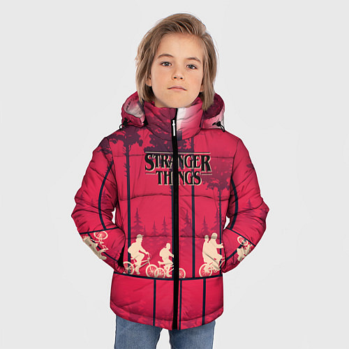 Зимняя куртка для мальчика Очень странные дела / 3D-Черный – фото 3