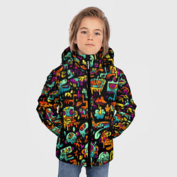 Куртка зимняя для мальчика Монстры, цвет: 3D-черный — фото 2