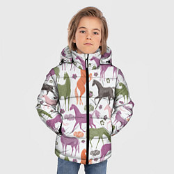 Куртка зимняя для мальчика Лошадки, цвет: 3D-черный — фото 2