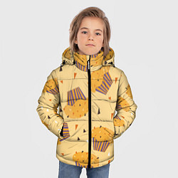 Куртка зимняя для мальчика Капкейки на желтом фоне, цвет: 3D-черный — фото 2