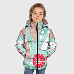 Куртка зимняя для мальчика Арбузно-цитрусовый узор, цвет: 3D-красный — фото 2
