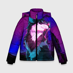 Куртка зимняя для мальчика Сказочный волк, цвет: 3D-красный