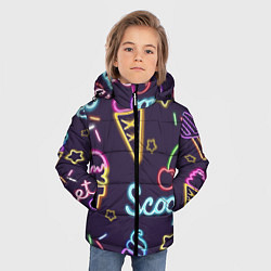 Куртка зимняя для мальчика Мороженное неон, цвет: 3D-черный — фото 2