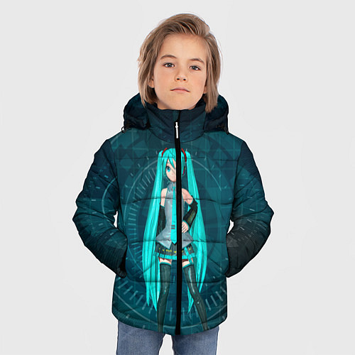Зимняя куртка для мальчика Мику Хацуне / 3D-Черный – фото 3