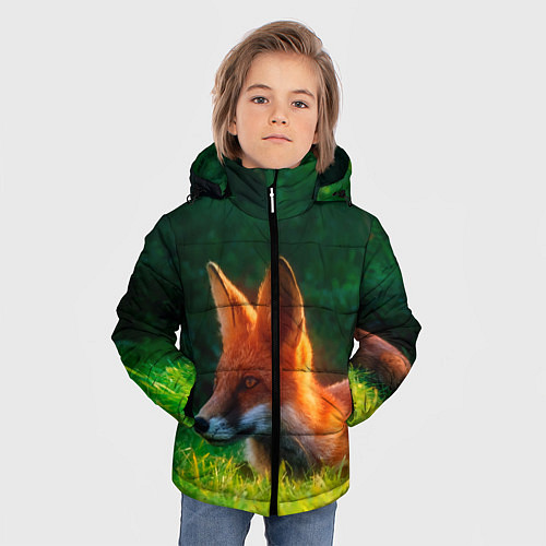 Зимняя куртка для мальчика Рыжая лиса / 3D-Черный – фото 3