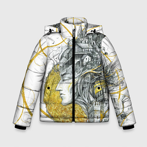 Зимняя куртка для мальчика Мечты города / 3D-Светло-серый – фото 1