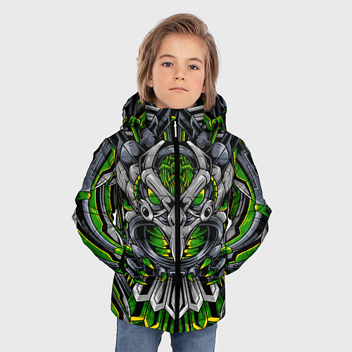 Зимняя куртка для мальчика Механический орел / 3D-Черный – фото 3