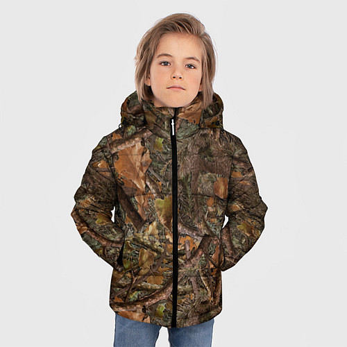 Зимняя куртка для мальчика Охотничий камуфляж / 3D-Черный – фото 3