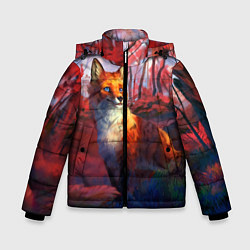 Куртка зимняя для мальчика Рыжая лиса, цвет: 3D-черный