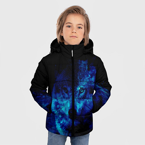 Зимняя куртка для мальчика Волк Вселенная / 3D-Черный – фото 3