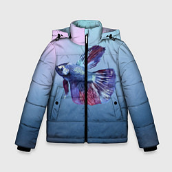 Куртка зимняя для мальчика Рыбка, цвет: 3D-черный