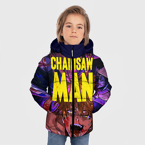 Зимняя куртка для мальчика Человек Бензопила / 3D-Черный – фото 3