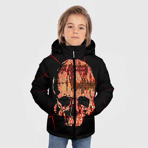Зимняя куртка для мальчика Через из слов / 3D-Черный – фото 3