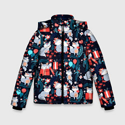 Куртка зимняя для мальчика Котики Подарки, цвет: 3D-светло-серый