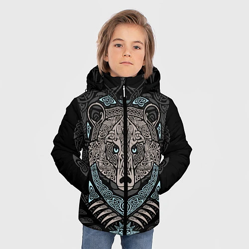 Зимняя куртка для мальчика Медведь / 3D-Черный – фото 3