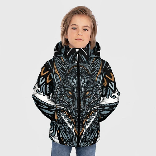 Зимняя куртка для мальчика Рисунок лиса / 3D-Черный – фото 3
