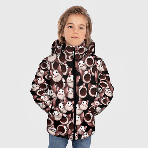 Зимняя куртка для мальчика Popping cats / 3D-Черный – фото 3