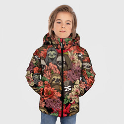 Куртка зимняя для мальчика Ленивец & Цветочки, цвет: 3D-черный — фото 2