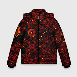 Куртка зимняя для мальчика Данные сети, цвет: 3D-черный