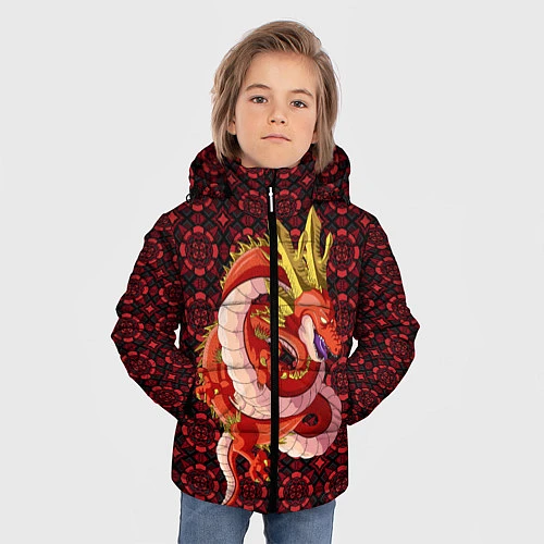 Зимняя куртка для мальчика Шар дракона / 3D-Черный – фото 3
