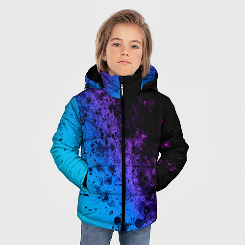 Зимняя куртка для мальчика Неоновые Краски / 3D-Черный – фото 3
