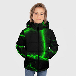 Куртка зимняя для мальчика К - 13 зелёная трещина 3D, цвет: 3D-черный — фото 2