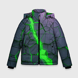 Куртка зимняя для мальчика ЗЕЛЕНЫЙ РАЗЛОМ 3Д РАЗЛОМ, цвет: 3D-черный