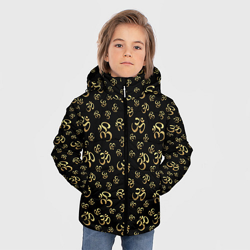 Зимняя куртка для мальчика Мантра ОМ / 3D-Черный – фото 3