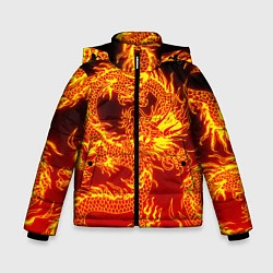 Куртка зимняя для мальчика ДРАКОН, цвет: 3D-черный