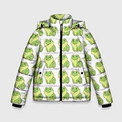 Куртка зимняя для мальчика Лягушки, цвет: 3D-черный