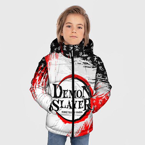 Зимняя куртка для мальчика КЛИНОК, РАССЕКАЮЩИЙ ДЕМОНОВ / 3D-Черный – фото 3