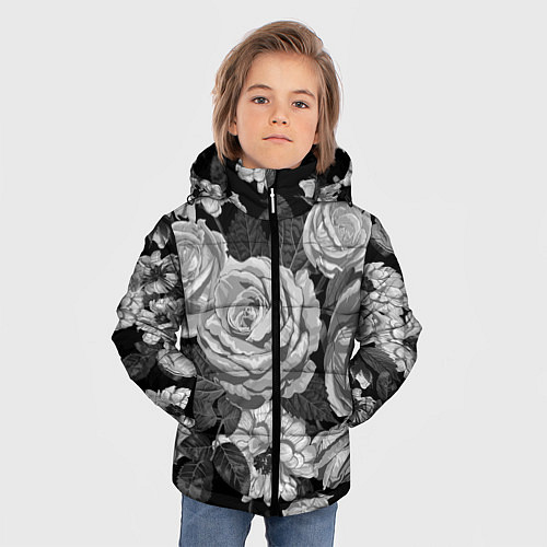 Зимняя куртка для мальчика Розы / 3D-Черный – фото 3