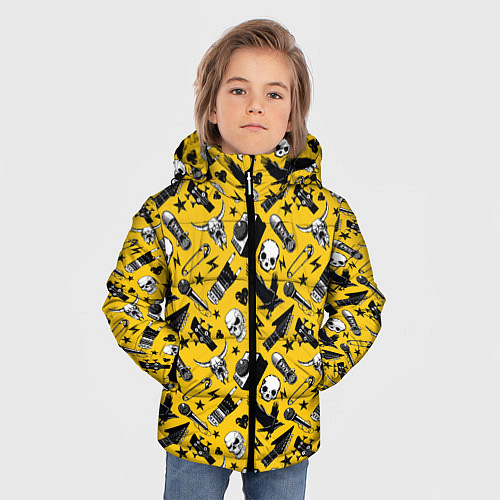 Зимняя куртка для мальчика Рок / 3D-Черный – фото 3