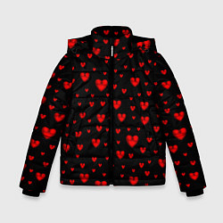 Зимняя куртка для мальчика Красные сердца