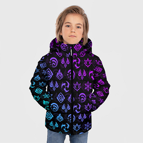 Зимняя куртка для мальчика GENSHIN IMPACT NEON / 3D-Красный – фото 3