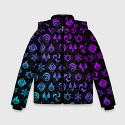 Куртка зимняя для мальчика GENSHIN IMPACT NEON, цвет: 3D-черный