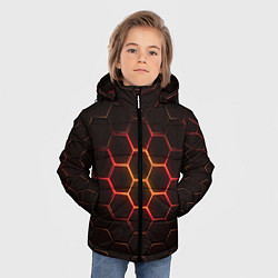 Куртка зимняя для мальчика Техно Соты, цвет: 3D-черный — фото 2