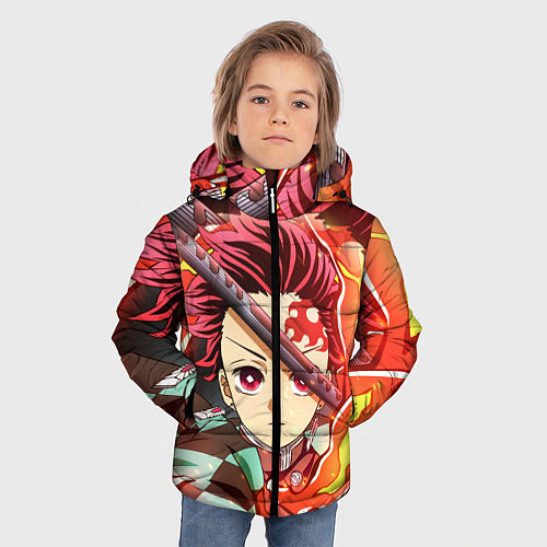 Зимняя куртка для мальчика КЛИНОК РАССЕКАЮЩИЙ ДЕМОНОВ / 3D-Черный – фото 3