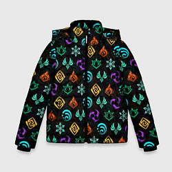 Куртка зимняя для мальчика GENSHIN IMPACT ЭМБЛЕМЫ, цвет: 3D-черный
