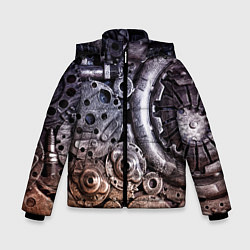 Куртка зимняя для мальчика СТИМПАНК МЕТАЛ, цвет: 3D-светло-серый