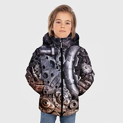 Куртка зимняя для мальчика СТИМПАНК МЕТАЛ, цвет: 3D-светло-серый — фото 2