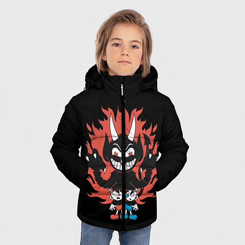 Зимняя куртка для мальчика CUPHEAD / 3D-Черный – фото 3