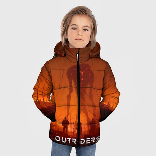 Зимняя куртка для мальчика Outriders / 3D-Черный – фото 3