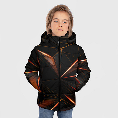 Зимняя куртка для мальчика Геометрическая Абстракция / 3D-Черный – фото 3