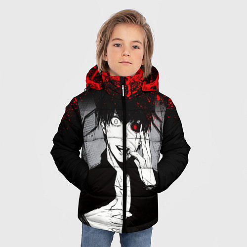 Зимняя куртка для мальчика ТОКИЙСКИЙ ГУЛЬ TOKYO GHOUL / 3D-Черный – фото 3