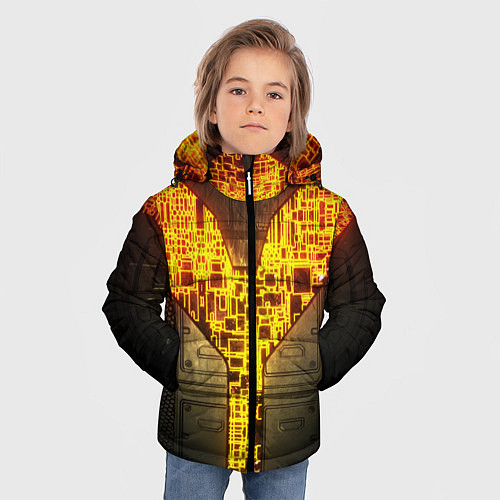 Зимняя куртка для мальчика Неоновая внутренность 3D / 3D-Черный – фото 3