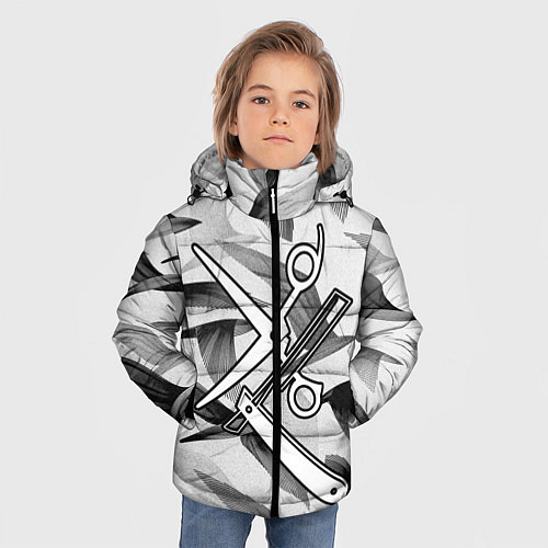 Зимняя куртка для мальчика Барбер / 3D-Черный – фото 3