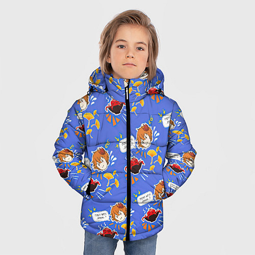 Зимняя куртка для мальчика Тарталья на обеде / 3D-Красный – фото 3