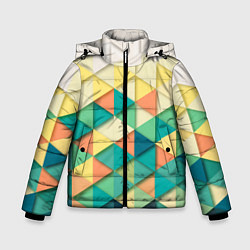 Куртка зимняя для мальчика Ромбики, цвет: 3D-черный