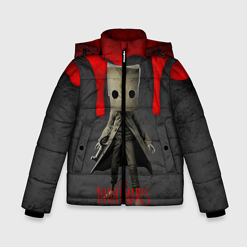 Зимняя куртка для мальчика Little Nightmares 2 кровь / 3D-Светло-серый – фото 1